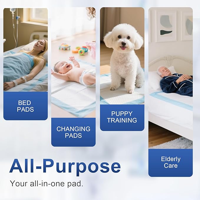 Puppy Pee Pads for Dogs 51"x36" 100 Count, Extra Large Dog Pee Pads, XXXXL Leak-Proof & Super Absorbent Dog Pee Pads, Thicken Disposable Potty Pads Puppy Training Pads for Cats Rabbits
