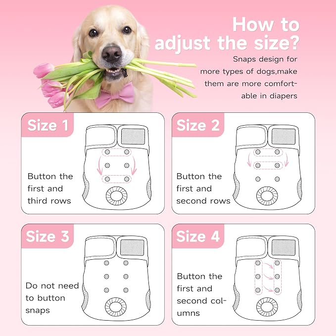Paw Legend Washable Reusable Female Dog Period Diapers for Heat Doggie Puppy Diapers for Female Dogs (3 Pack, Leopard, X-Large)