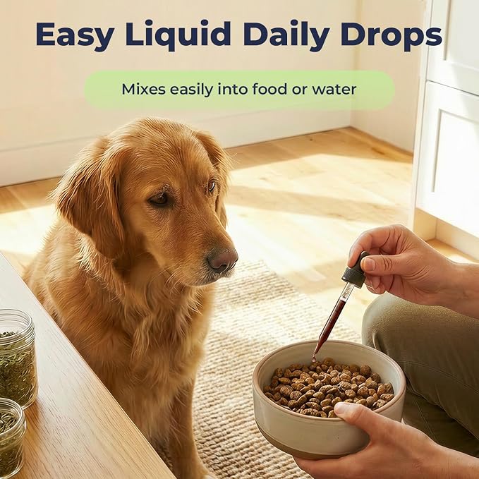 Bilberry Advanced Vision Formula for Dogs, Bilberry Extract Liquid Drops, Dog Eye Health Supplement, Supports Clear Vision & Eye Comfort with Antioxidant Support, Easy to Add to Food, 2 fl oz