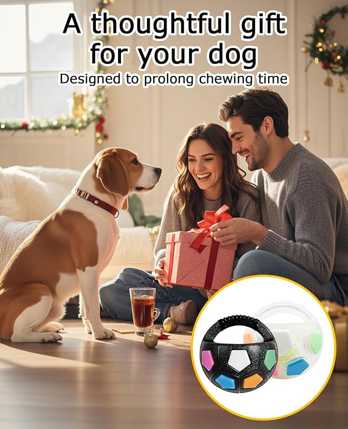 2PCS Dog Soccer Ball Toy with Handles, Calming Kettlebell Toys for Small Medium Large Dogs Playing