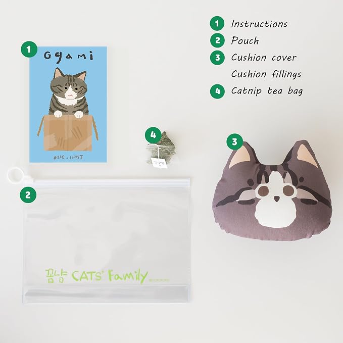 Gororong Interactive Catnip Toy for Indoor Cats β Refillable, Bite-Resistant, Handmade in Korea with Natural Catnip for Active Play & Exercise(Nyang)