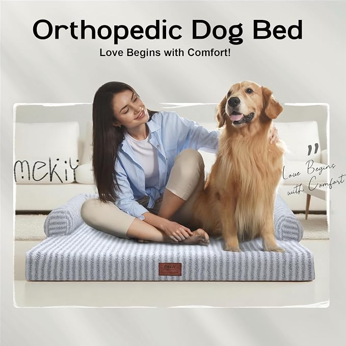 Orthopedic Waterproof Dog Bed for Extra Large Dog Sofa Comfy Pet Bed with Washable Removable Cover & Non-Slip Bottom