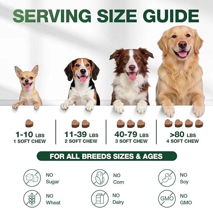 Calming Chews for Dogs, Soft Chews Treats Helps with Anxiеty Rеlief, Separation, Barking, Fireworks, Travel, Composure, Travel