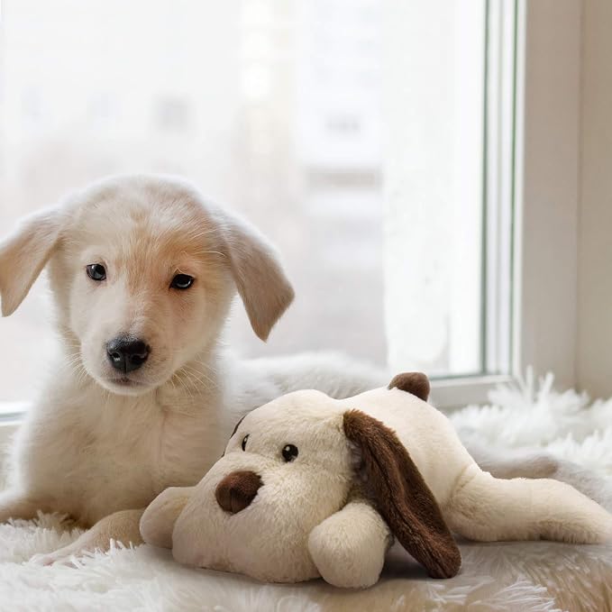 Moropaky Puppy Heartbeat Toy for Anxiety Relief Dog Behavioral aid Toy for Puppies Sleep Aid Separation Anxiety Soother Cuddle, White