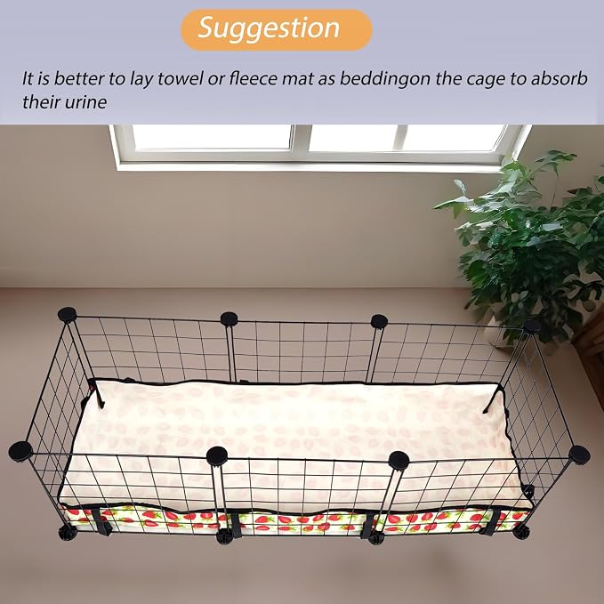 Guinea Pig Cage Liner,Washable Waterproof Oxford Cloth Cage Liners for Small Animals,Hamster Chinchilla Hedgehog Rabbit and Other Small Animals Not Include Cage(12x36 inches)