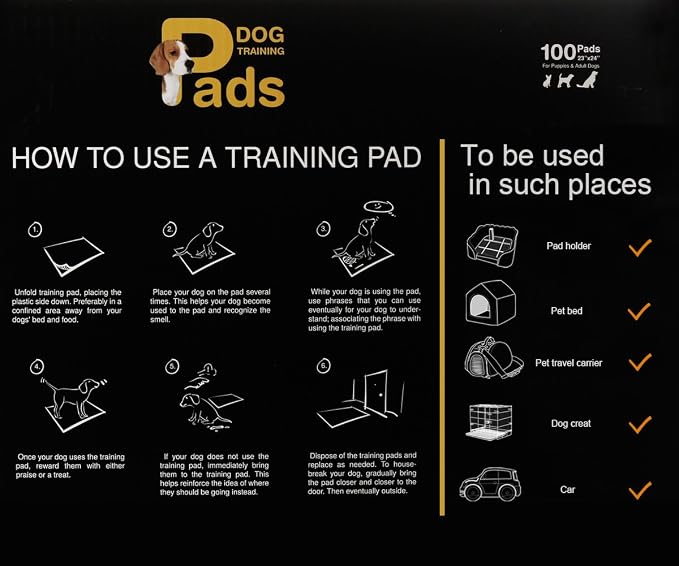 Petphabet Puppy Dog Training Potty Pads Absorbent Pet Pee Pads for Puppy Housebreaking (100 Pack, 22"x23")
