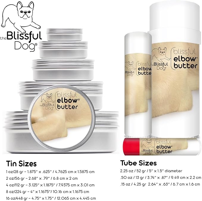 The Blissful Dog Elbow Butter for Dry, Cracked Calluses, Lick-Safe Dog Balm, Soothing Elbow Balm with Moisturizing Shea Butter, Almond, Olive, and Essential Oils, Pet Supplies, 0.50 oz. Stick