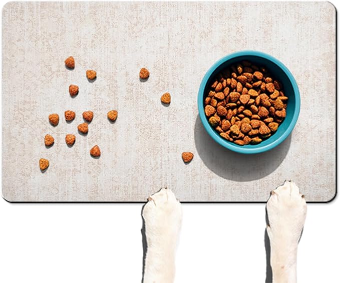 Dog Food Mat for Floors Waterproof Quick Dry Pet Placemat Cat Feeding Bowls Mats for Food and Water, Eco-Friendly Dog Accessories Diatomite Pets Supplies 16" X 24"