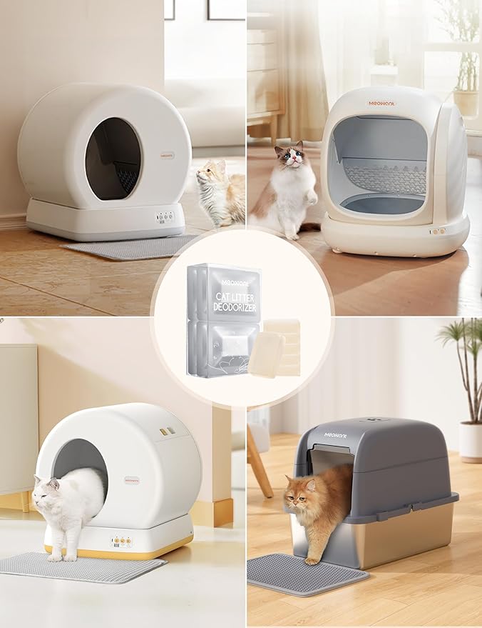 MeoWant Pet Odor Eliminator- 30-Day Continuous Automatic Cat Litter Box Odor Deodorant Gel Only Suitable for MW-SC01/MW-SC02/MW-SC03/ MW-SC09 Cat Litter Box (6Pcs)