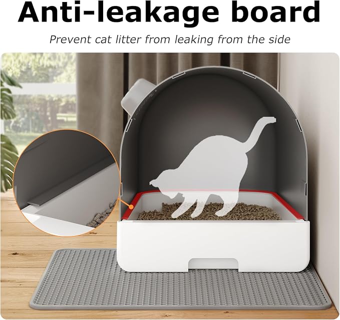 Oneluck Dome Litter Box, Drawer Type Large XL Cat Toilet, Covered Hidden Dog Proof,with Scoop,Mat, for Odor Control and Less Trackin(19.7" L x 16.5" W x 16.5" H)