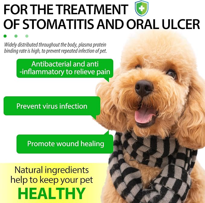 NenMaoKeNu Antibiotics for Dogs, Natural Antibiotics for Dogs, Dog Multivitamin for Pets, Dog Supplies Antibiotics, Dog Allergy and Itch Relief - 60ML