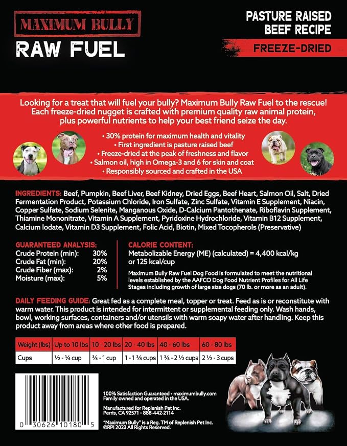 RAW Fuel Maximum Bully Freeze Dried Beef (16 OZ)