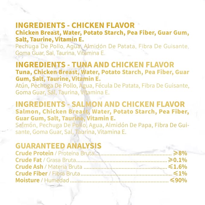Shredded Chicken in Broth – High-Protein Grain-Free Lickable Cat Food Topper, Lickable Cat Treats Chicken & Seafood Variety Pack, 24 Pouches (1.41 oz Each) (24)
