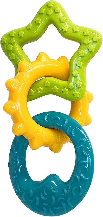 (3 Pack) Nylabone Just For Puppies Triple Teething Ring Chew Toy