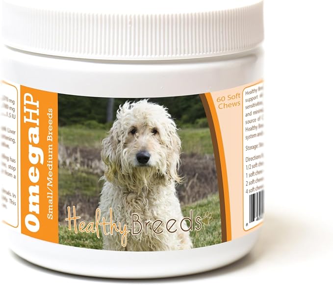 Healthy Breeds Goldendoodle Omega HP Fatty Acid Skin and Coat Support Soft Chews 60 Count