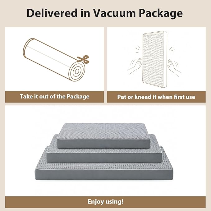 LEXTRO Giant Waterproof Orthopedic Dog Bed for Large Size Dogs, 55x42 Oversized Dog Bed Washable with Removable Washable Cover, Big Comfortable Dogs Mat, Gray