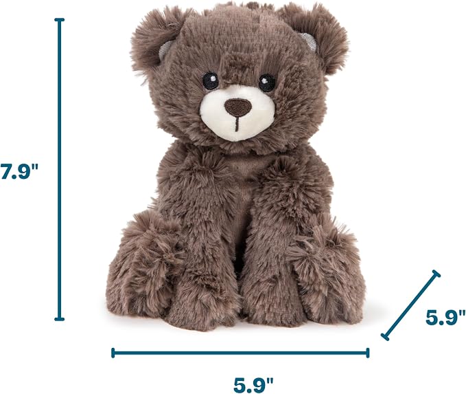 Calming Plush Dog Toy with Squeaker, Ultra-Soft Floppy Cuddle Companion, Coconut Scented, Bear, Small, 7.9”