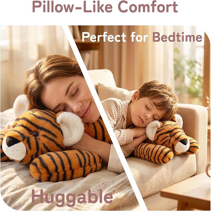 Niuniu Daddy 20" 3.3 lb Weighted Tiger Stuffed Animal for Adults Kids, Giant Large Soft Body Pillow Plush Toy for Sleeping Huggable, Gift for Everyday Comfort