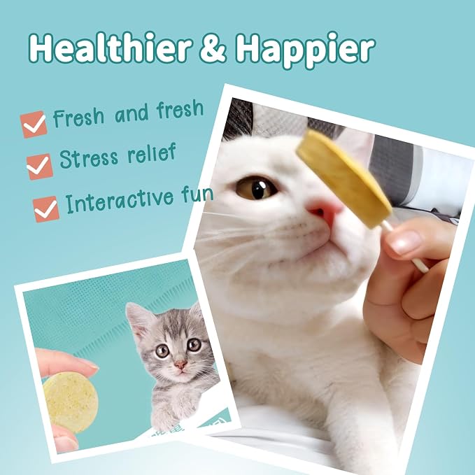 Lollipop Cat Treats, Freeze-Dried Lickable Snacks for Indoor Cats, Natural Soft Puree Wet Snacks Pops, Premium Cat Treats Lollipop Ideal for All Breeds and Ages Cats (Mixed (25 pcs))