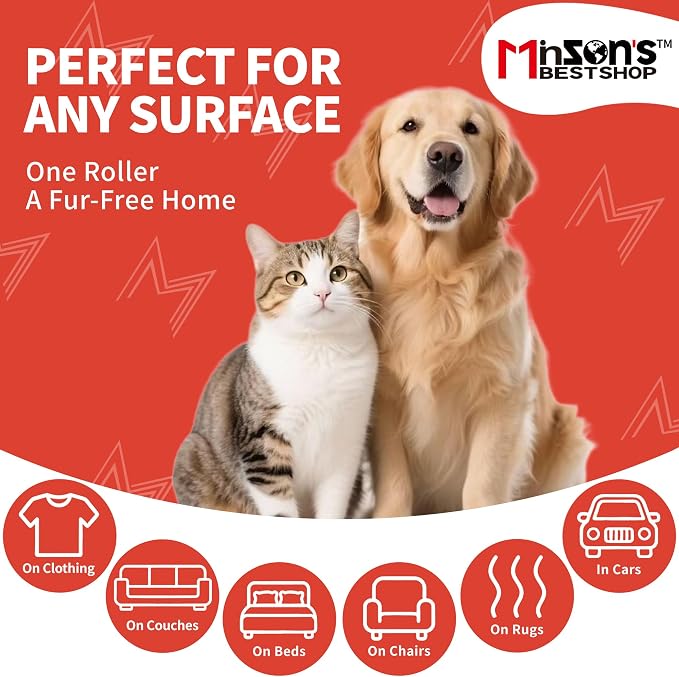 Minson’s BestShop Extra Sticky Lint Roller, 6.3” Extra Wide, 360 Sheets for Pet Hair Removal, The Solo Pack with 1 Ready to Use Handle & 3 Refills, Dog and Cat Lint Remover
