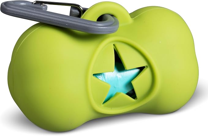 Messy Mutts Green Silicone Dog Poop Bag Dispenser with 240 Unscented Advanced BioRecycle™ Waste Bags & 16 Starter Bags | Easy Care Refill Rolls for Pet Cleanup