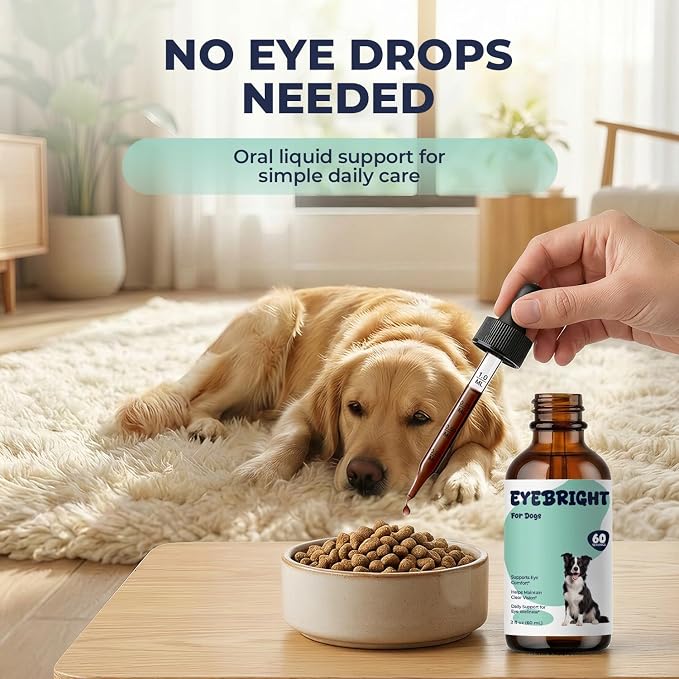 Eyebright for Dogs, Liquid Eye Wellness Supplement with Eyebright Herb Extract, Supports Eye Comfort, Clear Vision & Daily Visual Wellness for Dogs, Oral Drops, 2 fl oz