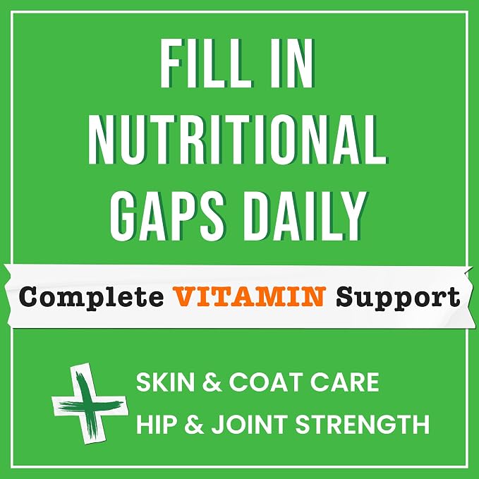 Dog Vitamins + Glucosamine - Chewable Multivitamins + Probiotics, Omega - Hip & Joint Support, Skin & Coat, Gut Health - Adult & Senior - Large & Small Breed - 240 Chews