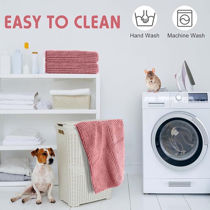 Amylove 4 Pcs Guinea Pig Cage Liner 16 x 24 Inch Washable Chenille Pee Pads Pet Dog Cat Bedding Training Mat Reusable for Small Animals Puppy Bunny Hamster Chinchilla