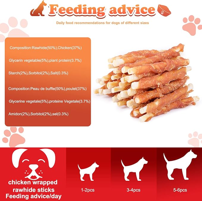 Chicken Wrapped Rawhides Dogs Treats