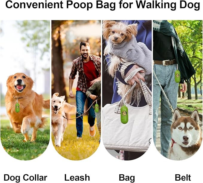 Scented Dog Poop Bags With Dispenser, Strong and Leak-proof Waste Bags for Pets, 870 Count (58 Packs of 15), 13 Inch x 9 Inch (Khaki)