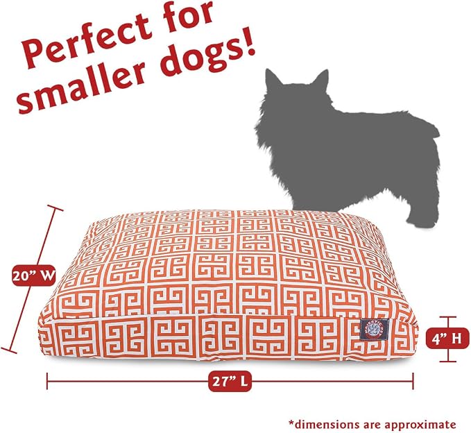 Orange Towers Small Rectangle Indoor Outdoor Pet Dog Bed With Removable Washable Cover By Majestic Pet Products