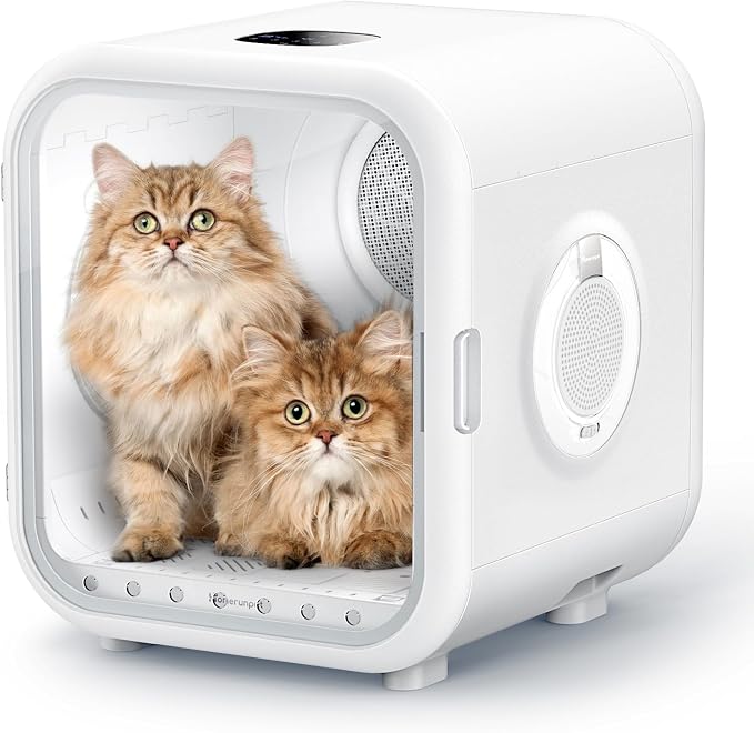 HomeRunPet Pet Dryer Box, 62L Automatic Cat Dryer with Patented Fresh Air Ventilation, Quiet 360° Even Drying, Smart Temperature Control, Ideal for Large Cats & Small Dogs (Drybo Pro)