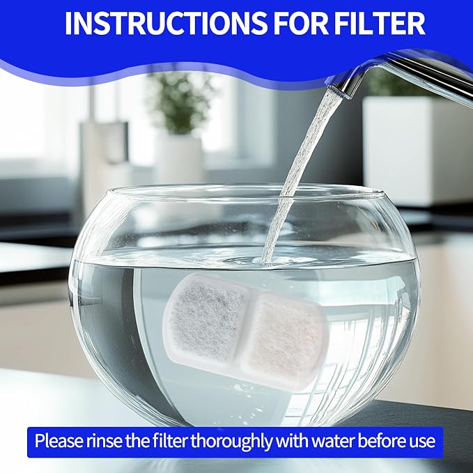 Dog Water Fountain for Large Pets,11L/3G Stainless Steel Fountain Triple Filtration, Great for Large Dogs Cats and Multi-Pet Home (12Set Filters for 11L Automatic Circulating Dog Fountain)