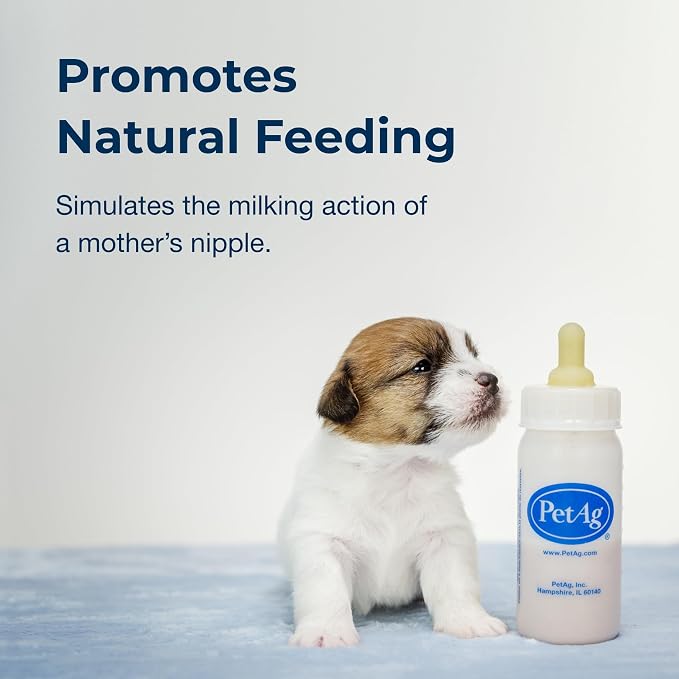 Pet-Ag Nursing Kit - 4 oz, Pack of 2 - Promotes the Natural Feeding of Liquids to Baby Animals - Each Kit Includes 4 oz. Bottle with Cap, 3 Nipples & Cleaning Brush