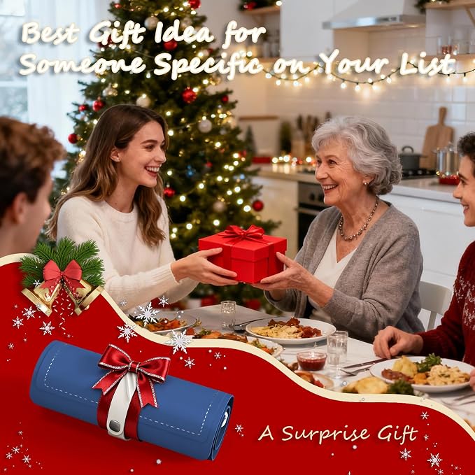 Warming Mat for Food, 24"x15" Food Warming Mat 6 Temperature & 6 Timer Settings Upgrade Graphene Fast Full Surface Heating-Versatile Food Warmer for Gatherings, Parties, Everyday Use-Fruit Frost Blue