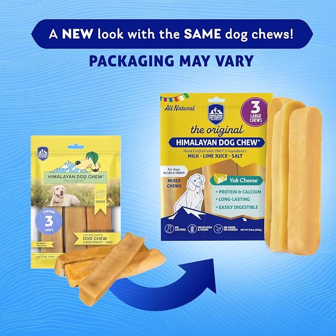 Himalayan Dog Chew Cheese Yak Chews, 100% Natural Cheese Dog Chew, Long Lasting, Gluten Free, Healthy & Safe Dog Treats, Lactose & Grain Free, Protein Rich; Dogs 65 Lbs & Smaller, 10 Count Yak Chews