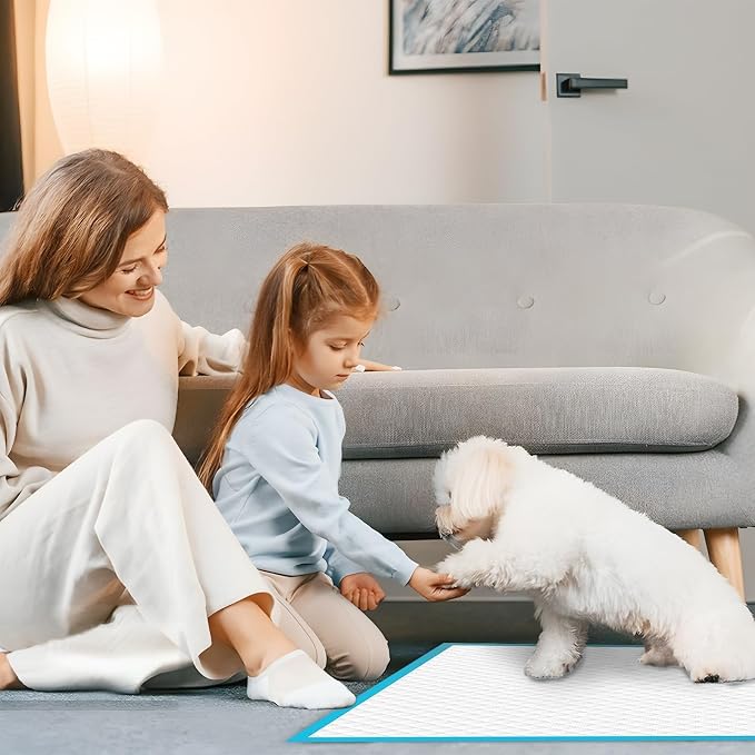 100 Packs 22"x22" Disposable Puppy Pads, Dog Training Pads, Super Absorbency Disposable Underpads with Leak-Proof and Odor Control, Disposable Training Pads for Puppies, Dogs, Cats, Rabbits
