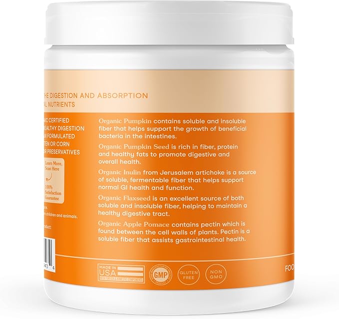 Fera Pets Cat & Dog Pumpkin Plus Fiber Supplement - Powder, 90 Scoops