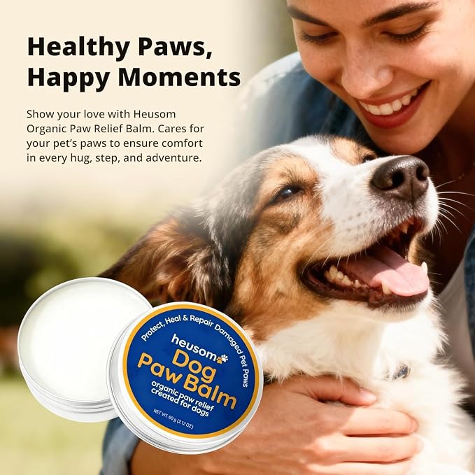 Silent Groom Pro Organic Pet Paw & Nose Balm | Natural Moisturizer for Dogs & Cats - Paws, Pads, Nose & Elbow | Lick Safe Cream with Coconut Oil & Beeswax | Anti-Dry Skin Relief & Protector | 2 Pack