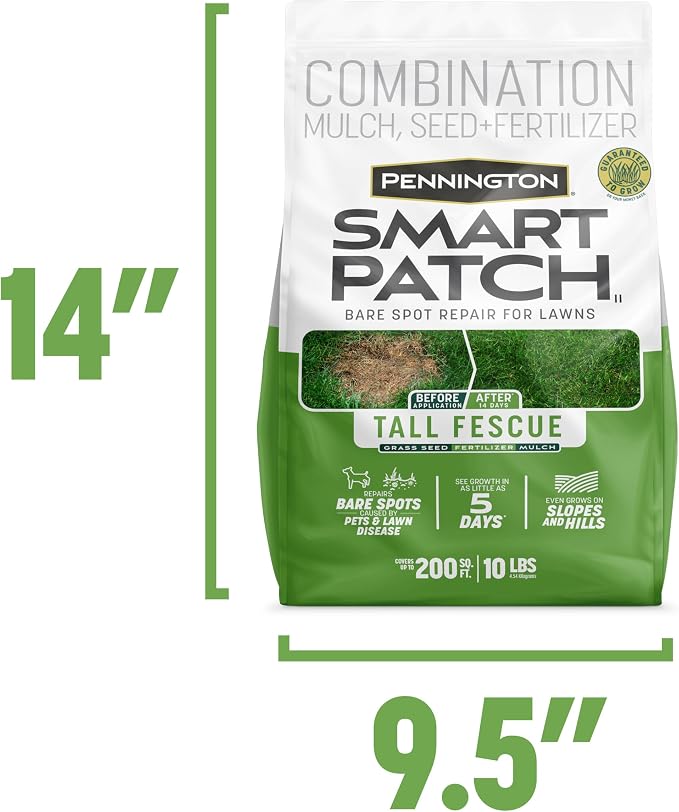 Pennington Smart Patch Tall Fescue Grass Seed, Tall Fescue 10lb