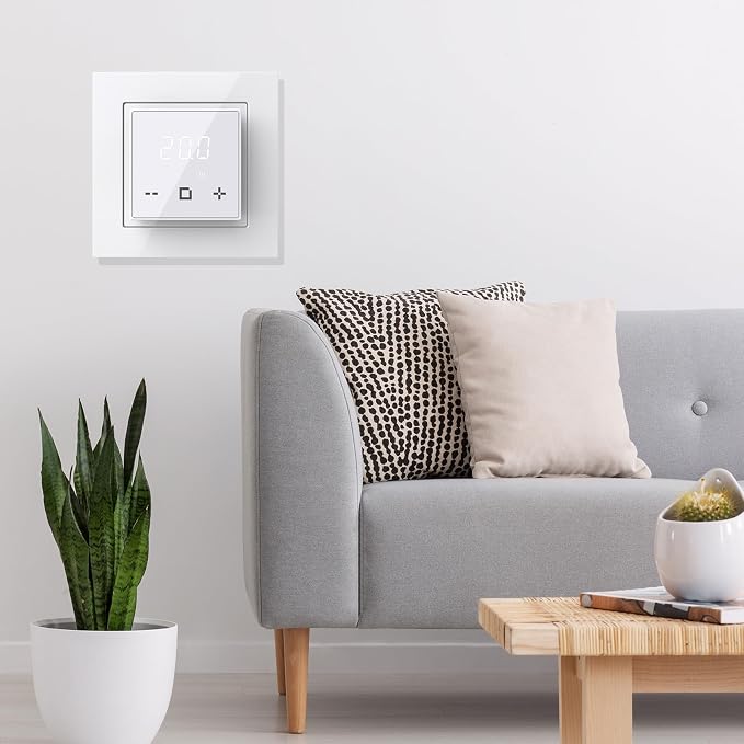 HEATIT Programmable Thermostat, WiFi Smart Thermostat for Electric Radiant Floor Heating with Touchscreen, 120V-240V Wide Voltage Range, Dual Sensing, White