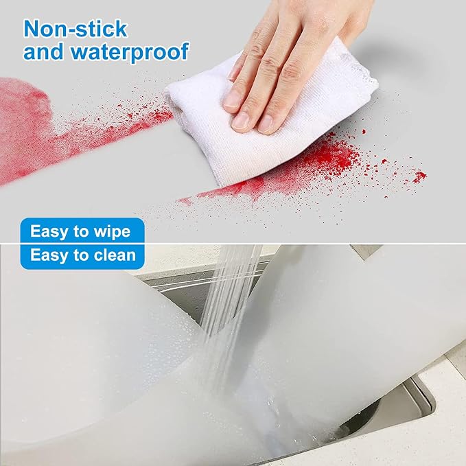 AECHY Silicone Mats for Kitchen Counter 27.5 x 16.5 Inch, 2mm Thick – Multipurpose Silicone Mat Thick Heat Resistant Mat Shipped Rolled Up Kitchen Counter Mat Nonslip Silicone Mats, Translucent