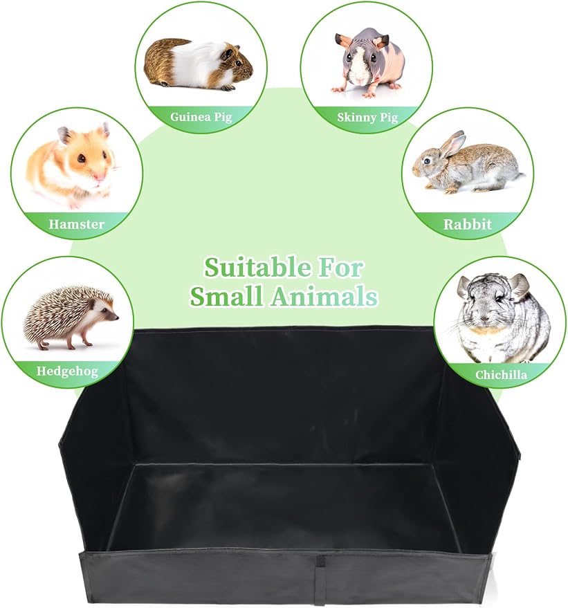 Guinea Pig Cage Liner, for Midwest Cage Kitchen 24"X13" Litter Box & Hay Feedder for Guinea Pig Rabbits Hamsters Hedgehogs Ferrets and Other Small Animals. Black