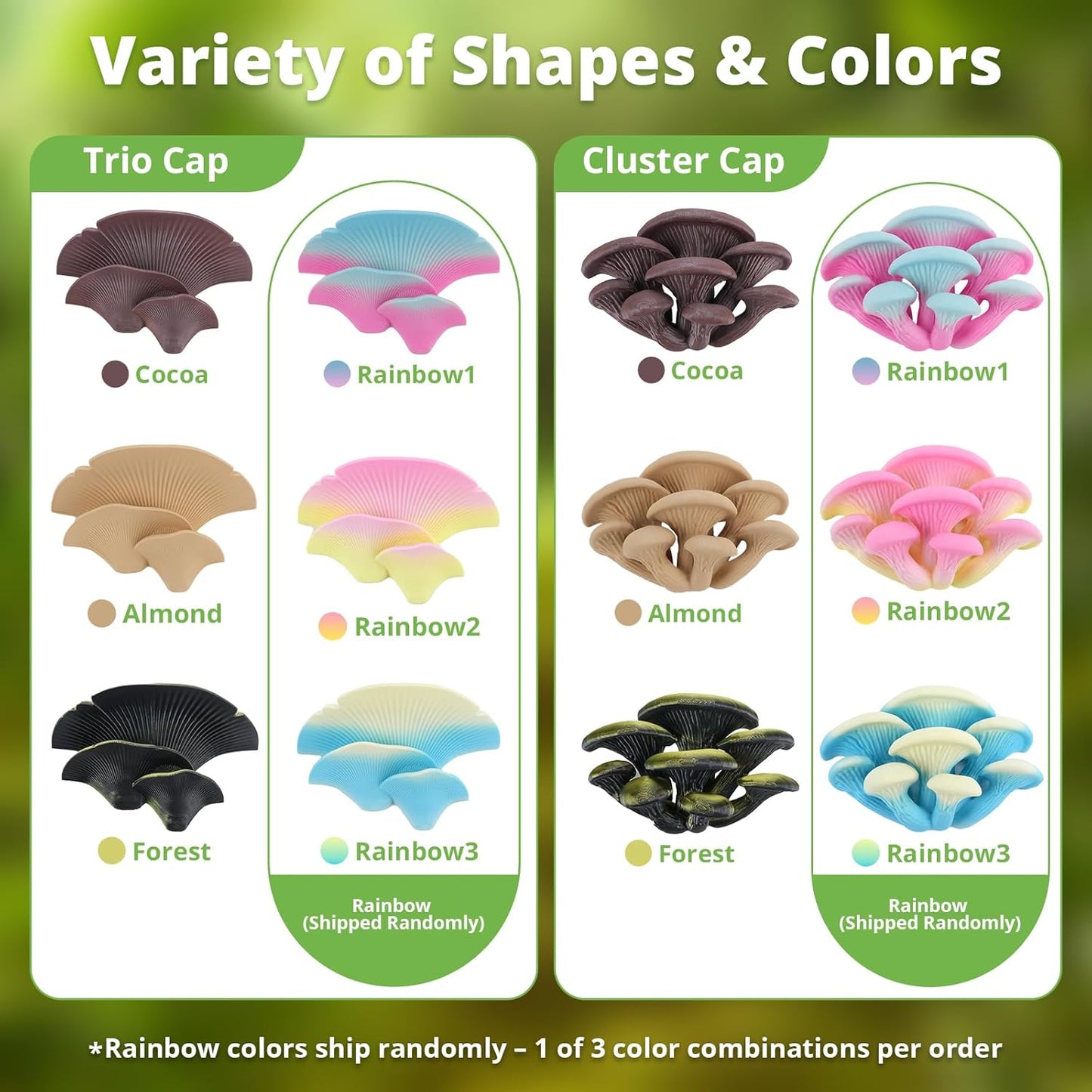 Mushroom Decor for Reptile Tank, Fish Tank, Pet-Safe Bearded Dragon Tank Accessories, Realistic Terrarium Plants for Leopard Geckos, Crested Geckos, Tree Frogs, Snakes (Cocoa, Cluster Cap)