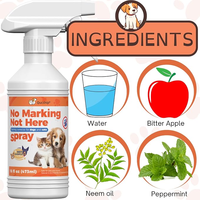 16.0 Oz Stop Dog Urinating in House with No More Peeing - Cat & Dog Spray – Prevent Dog Wrong Pee Indoors - No Pee Spray for Dogs Inside - Dog No Marking