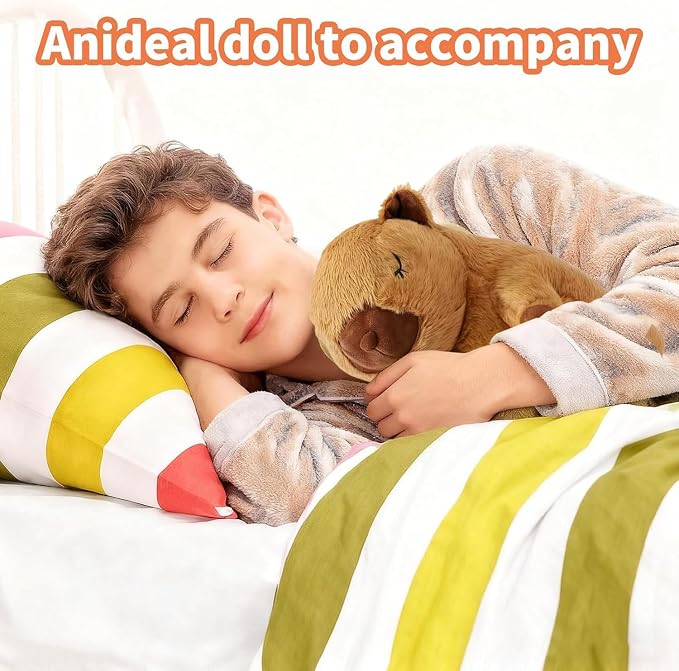 rytopt Breathing Stuffed Animal, Breathing Plush, Simulated Breathing Sounds, 4 Gear Adjustment, Volume Control, Portable Plush Toy with Music & Lights