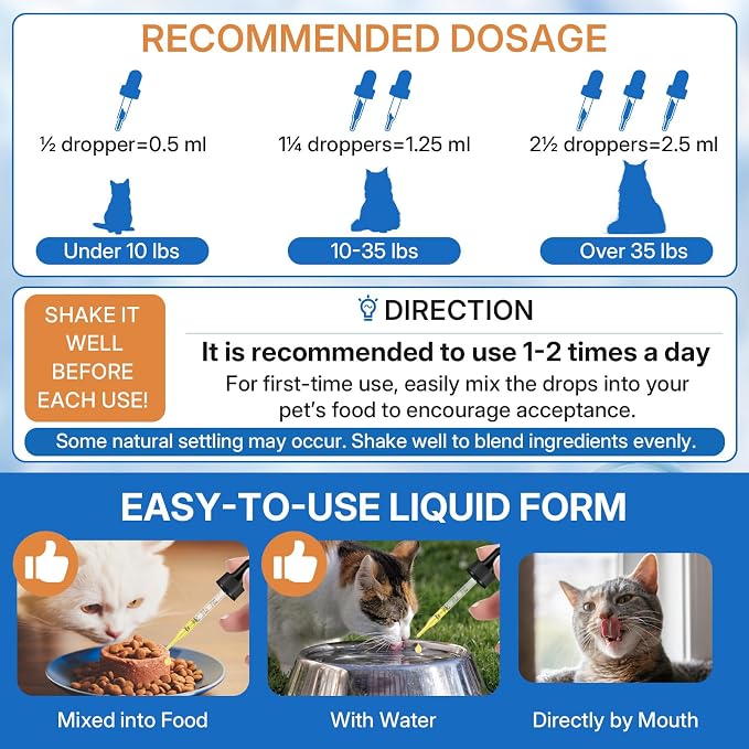 Cat & Dog Natural Urinary Tract Infection Treatment for Kidney & Bladder Care + L-lysine Supplement for Cats to Boost Cat Immunity, Immune & Urinary Health Support for Cats & Dogs