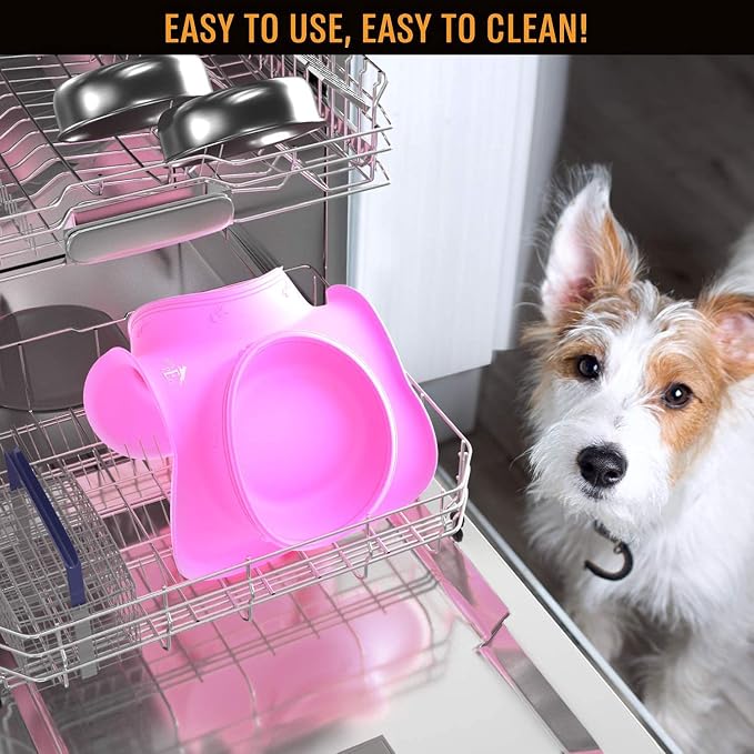 Active Pets Dog Bowl Set, Stainless Steel No Spill Mess-Proof Food & Water Food Bowls with Skid Resistant Silicone Mat, Dog Bowls Small Size Dog, Medium, & Large, Pet Puppy Bowls & Dog Dishes
