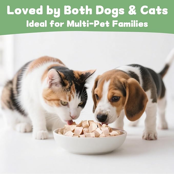 Freeze Dried Chicken Cat and Dog Treats 21.3 OZ – Single Ingredient Chicken Meat High Protein, Bite-Sized Pet Training Snacks or Food Topper for Small Dogs Cats