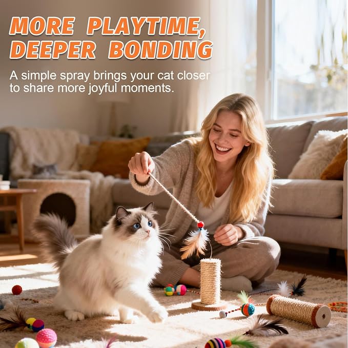 PAW PLANET 2.8 fl.oz. Advanced Catnip Spray with Silvervine for Indoor Cats & Kittens, High-Potency Formula, Natural Training & Play Mist (Animal)
